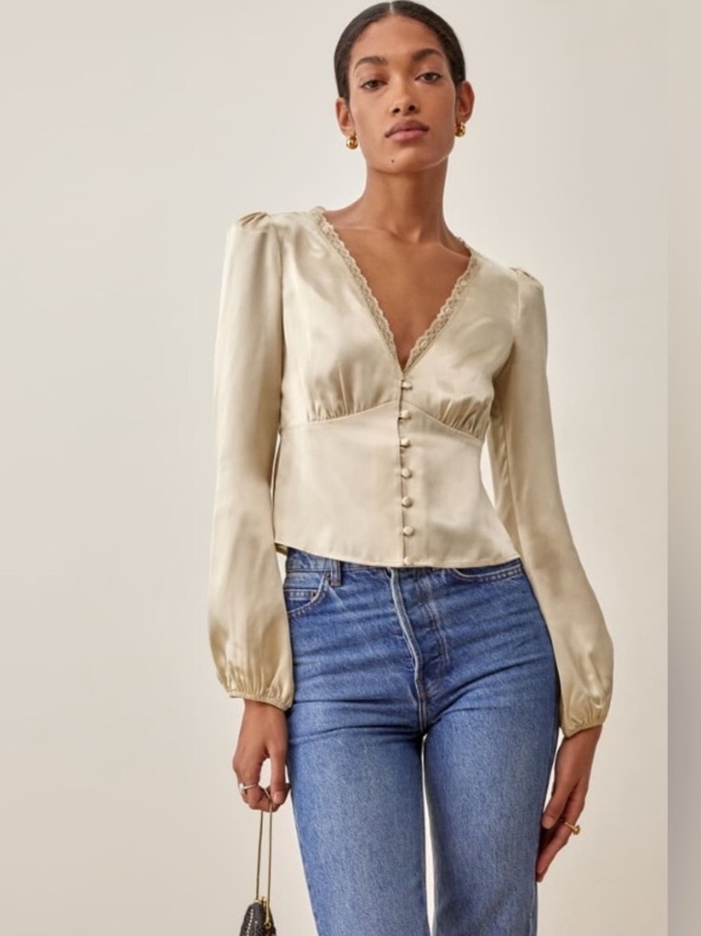 Reformation silk top NWT